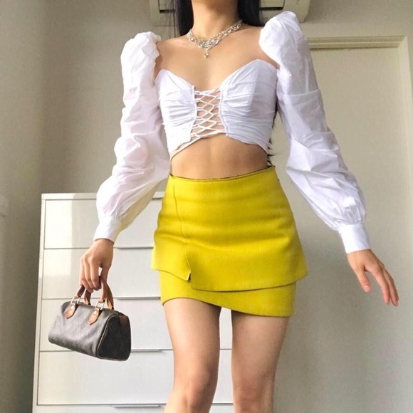 VintageLime layered mini skirt- size6 (XS) - Picture 3 of 4